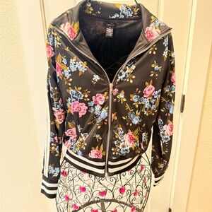 Rue21 Black Floral Bomber Jacket